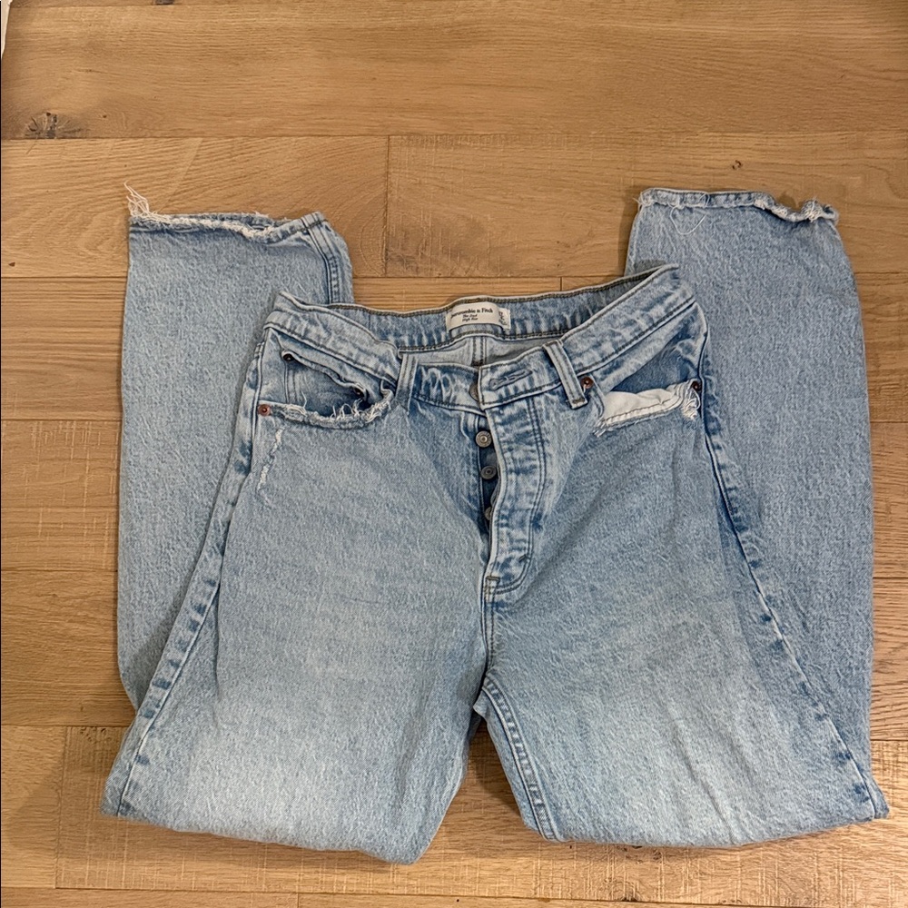 Light Blue Abercrombie & Fitch Distressed Women Jeans